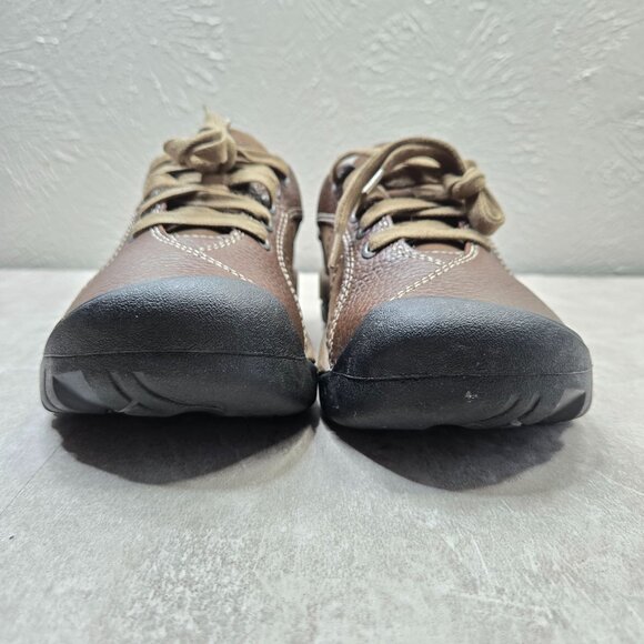 Keen Hiking Shoes Brown Leather Size 7 Outdoor Comfort Trail Lace Up Sneakers - Picture 3 of 13